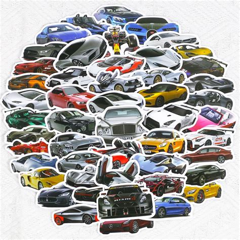 10/30/50PCS Retrofit Racing Sports Car Cartoon Stickers DIY Laptop ...