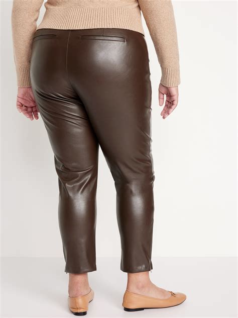 Womens Brown Leather Pants