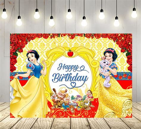 snow white backdrop  birthday party decorations disney theme