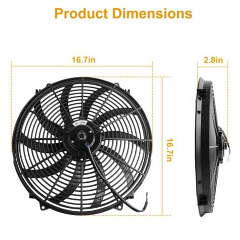 16 Inch Electric Radiator Cooling Fan 12V 120W 10 Blades Car With Mounting Kit, 1 unit - Kroger