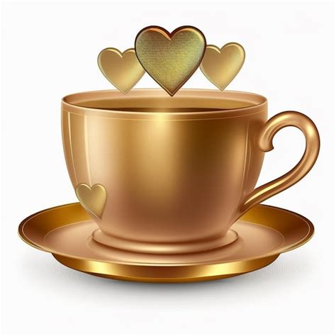 Premium AI Image A Close Up Of A Cup Of Coffee With Hearts On Top