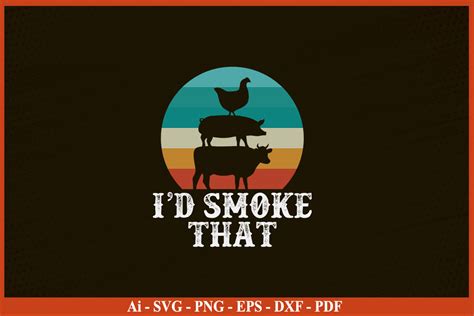 Funny Retro BBQ Party Smoker Chef Dad Graphic By Svgprintfile