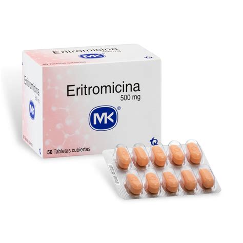 Eritromicina 500 Mg 50 Tabletas Mk Farmaprime