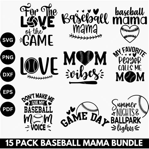 Baseball Mom Svg Bundle Baseball Mama Svg Baseball Shirt Svg Baseball Mom Life Svg