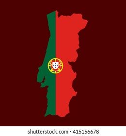 Outline Map Flag Portugal Vector Flat Stock Vector Royalty Free