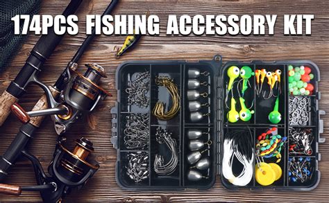 Fishing Tackle Box Kit Including Fishing Hooks Sinker Weights Crossline