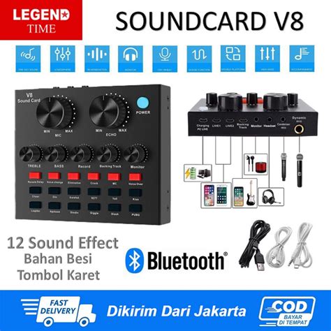 Jual Live Soundcard V8 Mixer External Sound Card V8 Audio Microphone