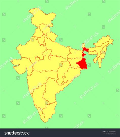 West Bengal State India Vector Map Stok Vekt R Telifsiz