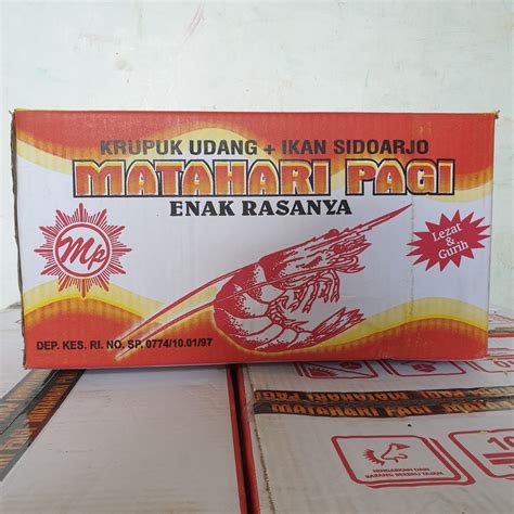 Jual Dus Kerupuk UDANG Ikan Sidoarjo Merk Matahari Pagi 5kg K G M