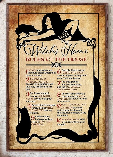 Witchs Home Rules Of The House Poster Etsy