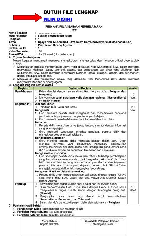 Rpp Ski Mi Sesuai Kma Revisi Kelas Butuh File Lengkap