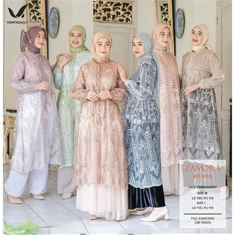 Jual VENTEDAILY ZAMORA OUTER BROKAT TILE Cardigan Brokat Model