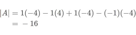 Determinant of a 4x4 matrix - SEMATH INFO