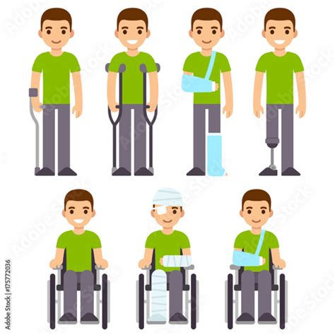 Injury And Trauma Cartoon Man Set Stock Image And Royalty Free Vector