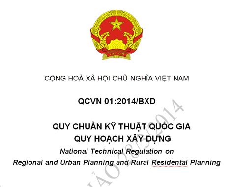 QUY CHUẨN KỸ THUẬT QUỐC GIA QUY HOẠCH XÂY DỰNG QCVN 01 2008 BXD