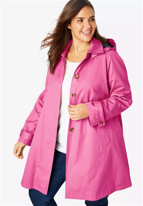 Hooded A Line Raincoat Plus Size Raincoats And Trench Coats Woman Within Raincoat