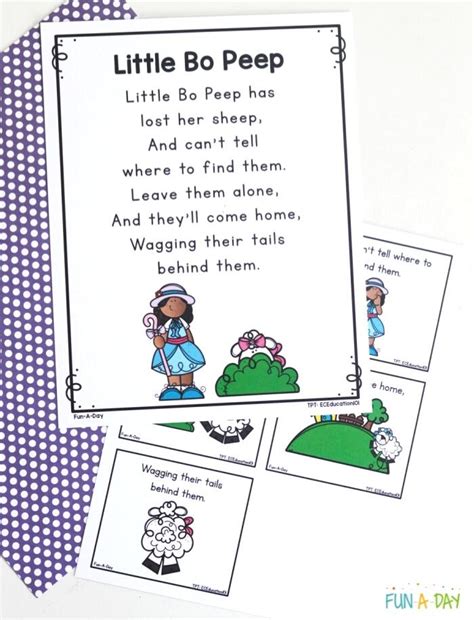 Little Bo Peep Nursery Rhyme Printable for Preschoolers - Fun-A-Day!