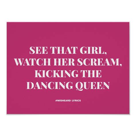 Funny typographic misheard song lyrics poster | Zazzle | Song lyric ...