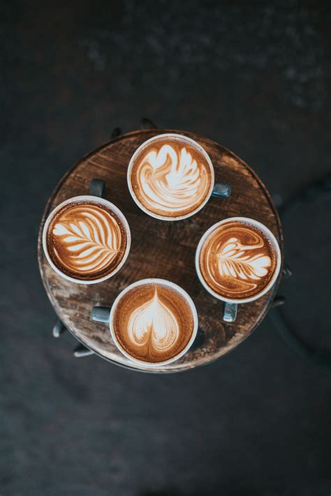 Aerial Photography Of Cafe Latte On Table Photo Free Coffee Image On