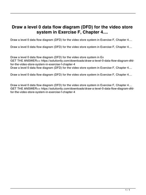 Draw A Level 0 Data Flow Diagram Dfd For The Video Store System In Exercise F Chapter 4 Pdf