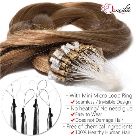 150g Thick Micro Loop Ring Human Hair Extensions Micro Link Nano Bead