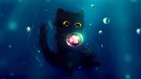 Cute Black Kitten Wallpaper