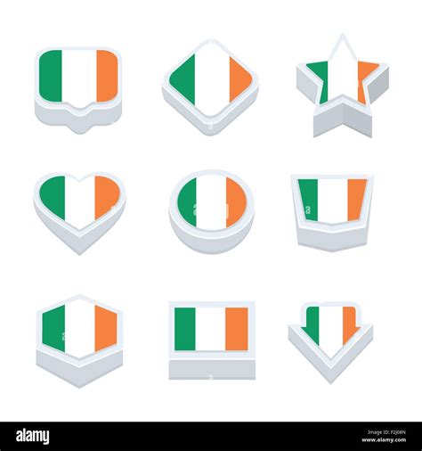 Ireland Flags Icons And Button Set Nine Styles Stock Vector Image And Art