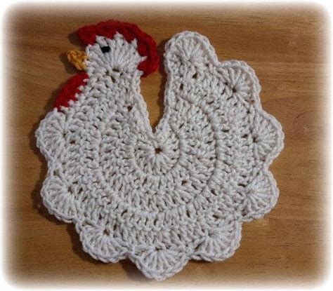 Crochet Chicken Trivet Potholder Hot Pad Easter Crochet Patterns Crochet Pot Holders Free