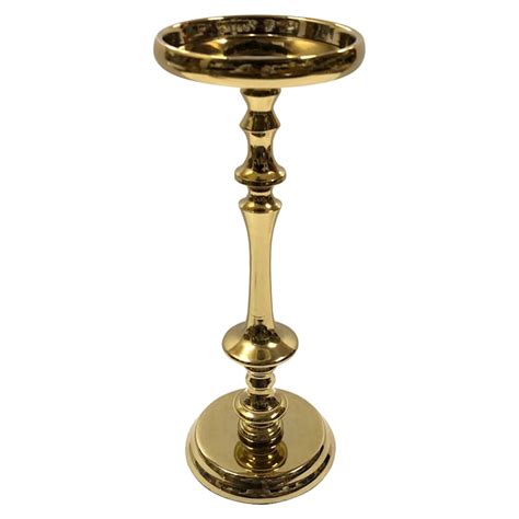 Gold Metal Pillar Candle Holder