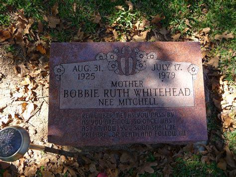 Bobbie Ruth Mitchell Whitehead 1925 1979 Mémorial Find a Grave