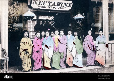 1900s Japan Japanese Prostitutes — Prostitutes In Front Of Japan