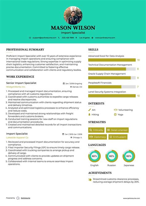 10+ Import Specialist Resume Samples & Templates for 2026