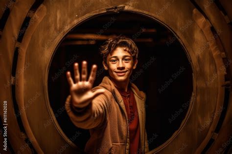 Medium Shot Portrait Photography Of A Glad Boy In His S Forming A