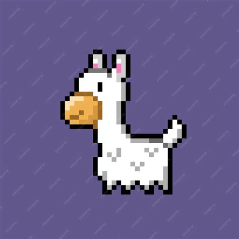 Premium Vector Llama In Pixel Art Styl