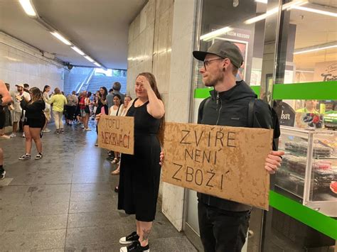 VIDEO V centru Prahy protestovali lidé ve spodním prádle Upozornili