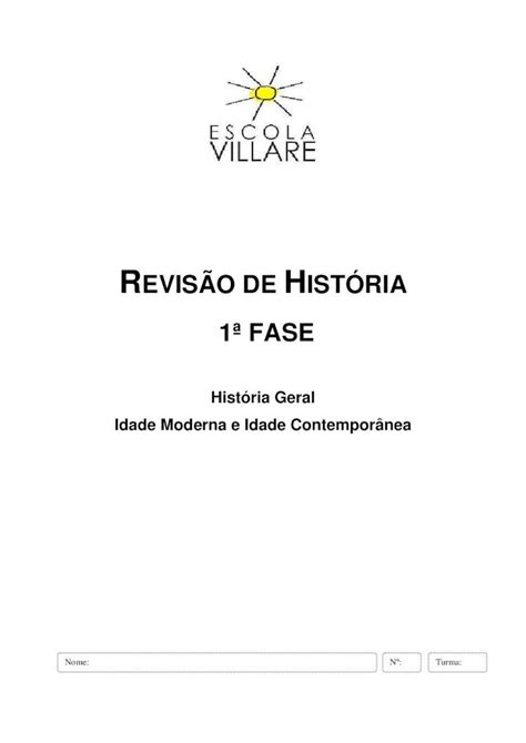 Pdf Revis O De Hist Ria Fase Pdf File Hist Ria Moderna Forma O