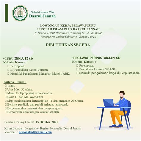 Lowongan Guru SD Dan Staf Perpustakaan AtmaGo