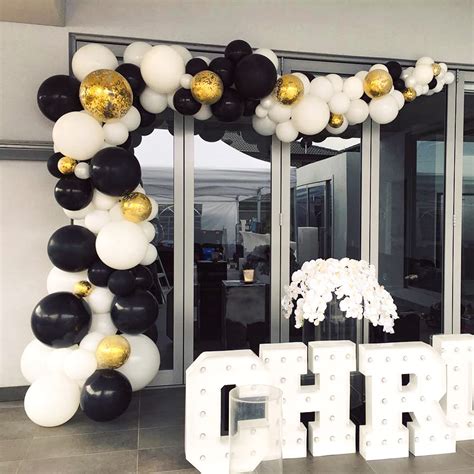 Partywoo Gold And Black Balloons Pcs Black Balloons White Balloons