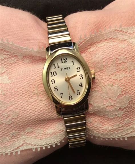 Ladies Timex Wrist Watch Two Tone Flex Band Good Battery Works Ebay