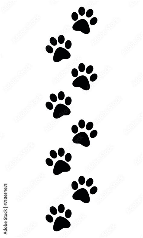 animal tracks, black and white vector silhouette cartoon illustration Stock Vector | Adobe Stock