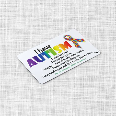 Autism Awareness Medical Card Personalised Disability Etsy