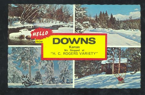 Hello From Downs Kansas Multi View Advertising Postcard Ebay