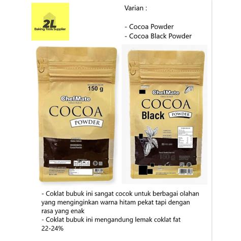 Jual Chefmate Cocoa Powder Cocoa Black Powder Coklat Bubuk Gr