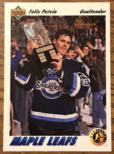 Felix Potvin 1991 92 Upper Deck Rookie Card 460 Maple Leafs Nhl Rc