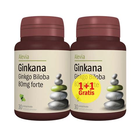 Ginkana Ginkgo Biloba 80 Mg Forte 30cp 30cp Alevia Pret 46 30 Lei