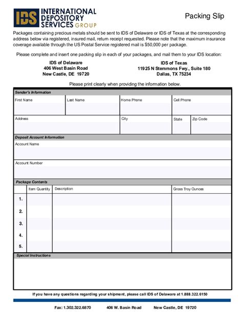 Fillable Online What Is A Packing Slip Definition 6 Must Haves