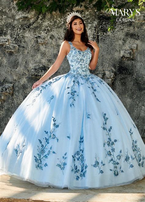 Floral Embroidered Quinceañera Dress Marys Bridal Style Mq2102