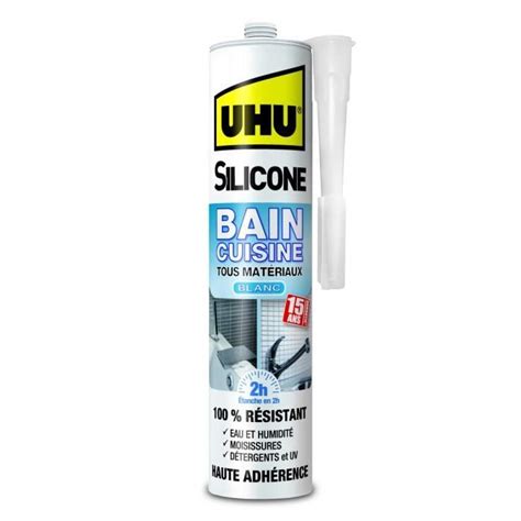 Uhu Silicone Mastic Pour Salle De Bain Et Cuisine H Blanc Cartouche