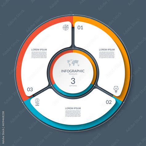 Infographic Circle With 3 Options Parts 3 Step Cycle Diagram For