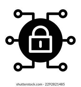 Cyber Security Glyph Icon Illustration Vector Stock Vector Royalty